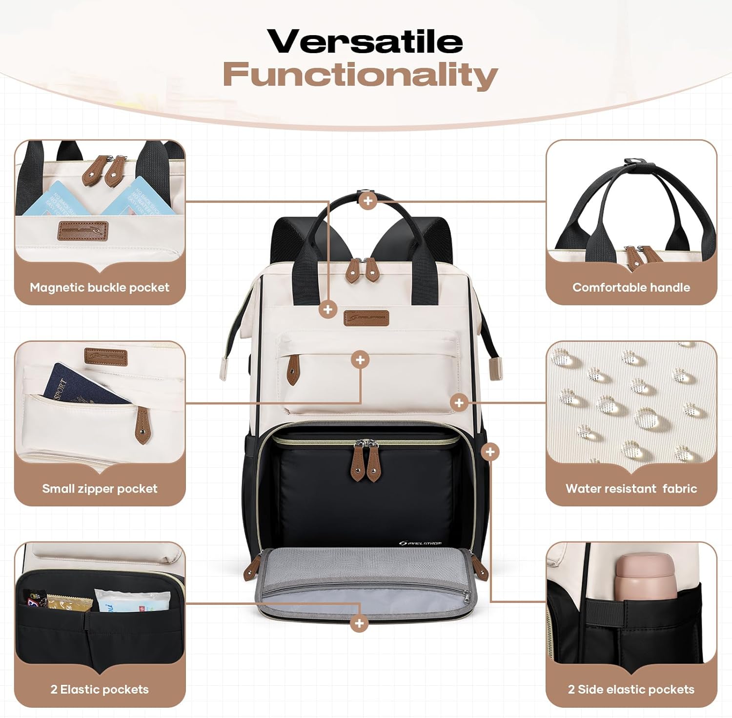 Travel Backpack for Women Men,Laptop Backpack Fits 15.6-17.3 Inch Laptop, Nurse/Work Bag with Insulated Lunch Box