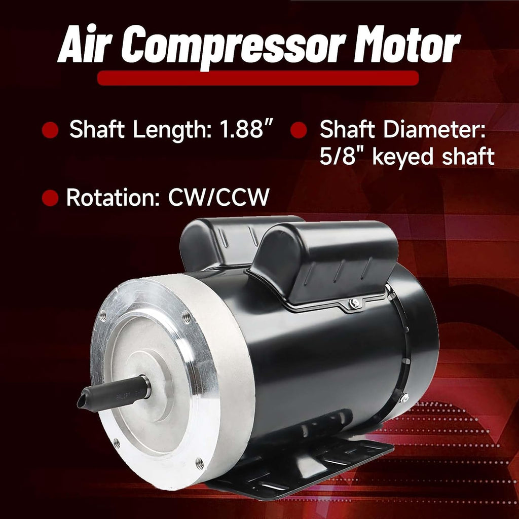 findmall 2HP Electric Motor 56C Frame 3450RPM Single Phase General