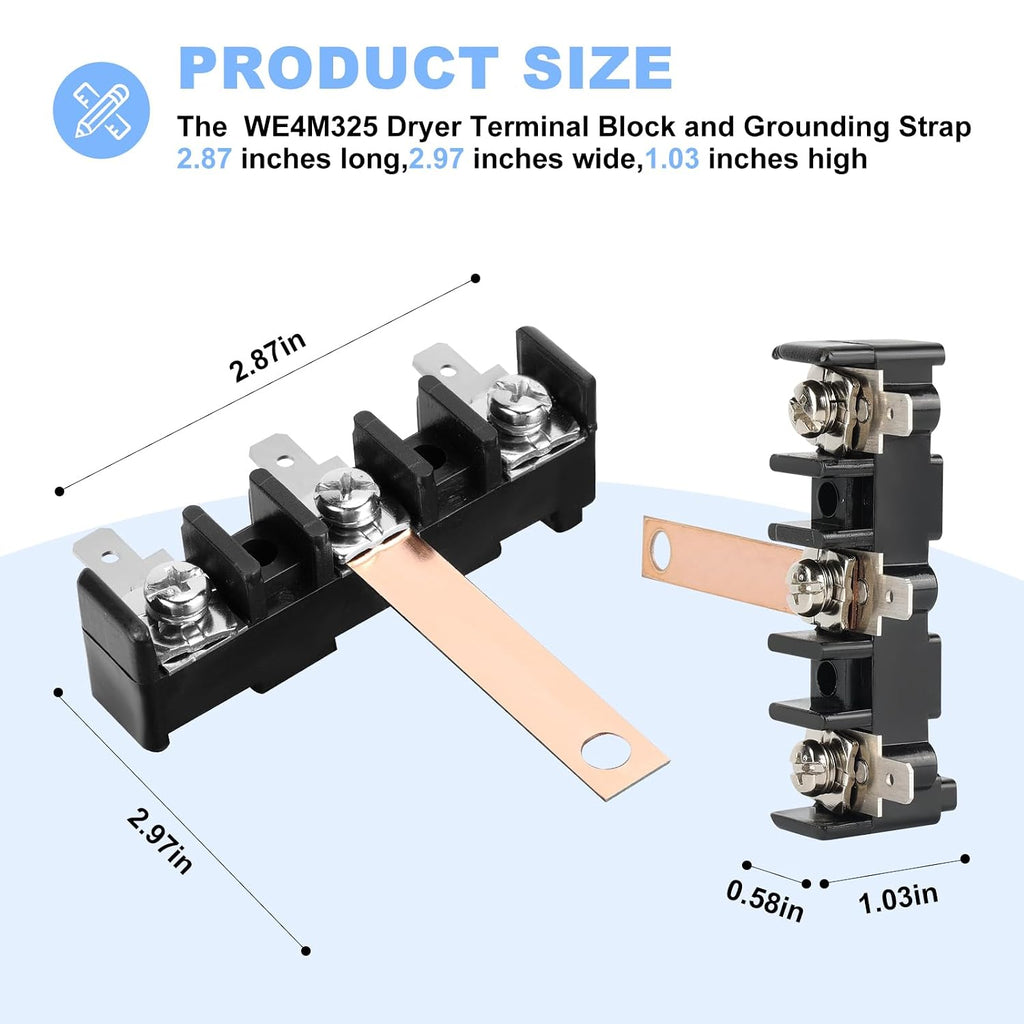 WE4M325 Dryer Terminal Block and Grounding Strap