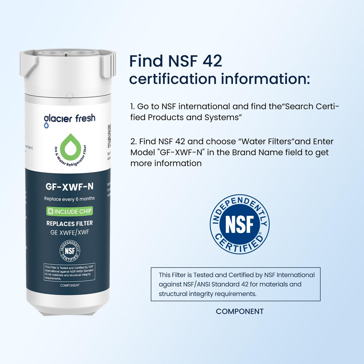 XWFE (Built-in CHIP) Refrigerator Water Filter Pack of 1