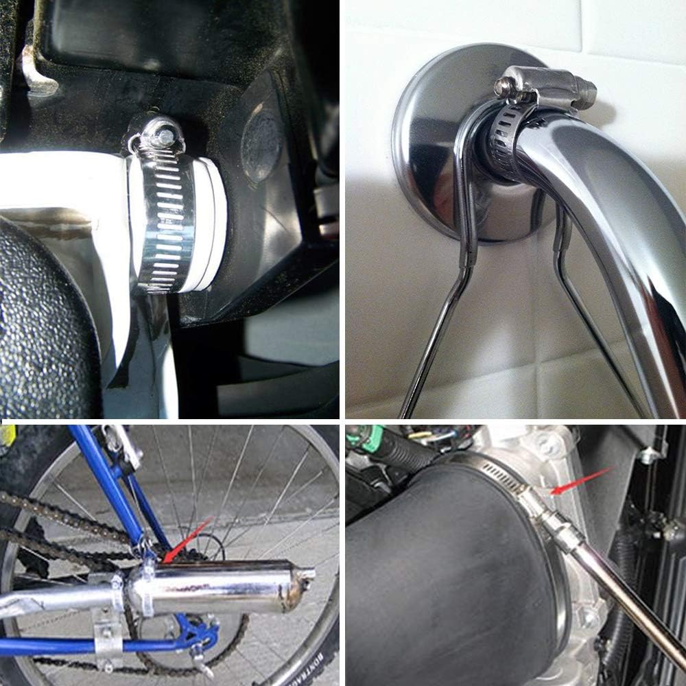 Hose Clamp, 12 Pack Stainless Steel Worm Gear fuel line hose clamps, 21-38mm (3/4-1-1/2 inch)