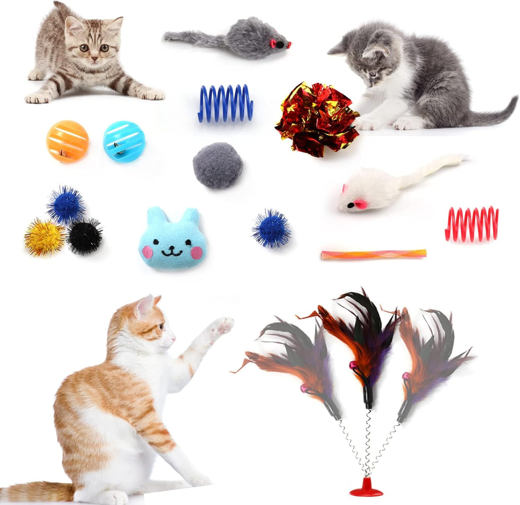 Kitten Toys Cat Toys Assortments, 26 Packs Cat Toys Variety Pack for Kitty, Cat Wand Toy, Cat Feather Toys, Cat Balls