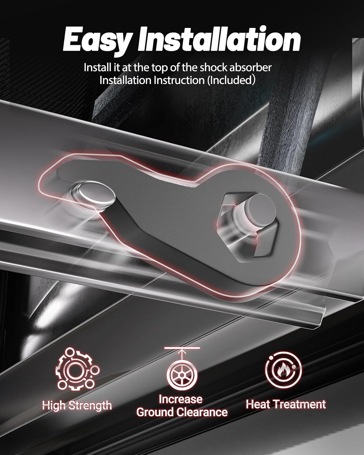 EVIL ENERGY 1-3" Leveling Lift Kit Compatible with 2001-2007 Chevy Silverado & GMC Sierra 1500HD, 1-3 inch Front Suspension Torsion Bars Keys with Shock Extender Brackets Black