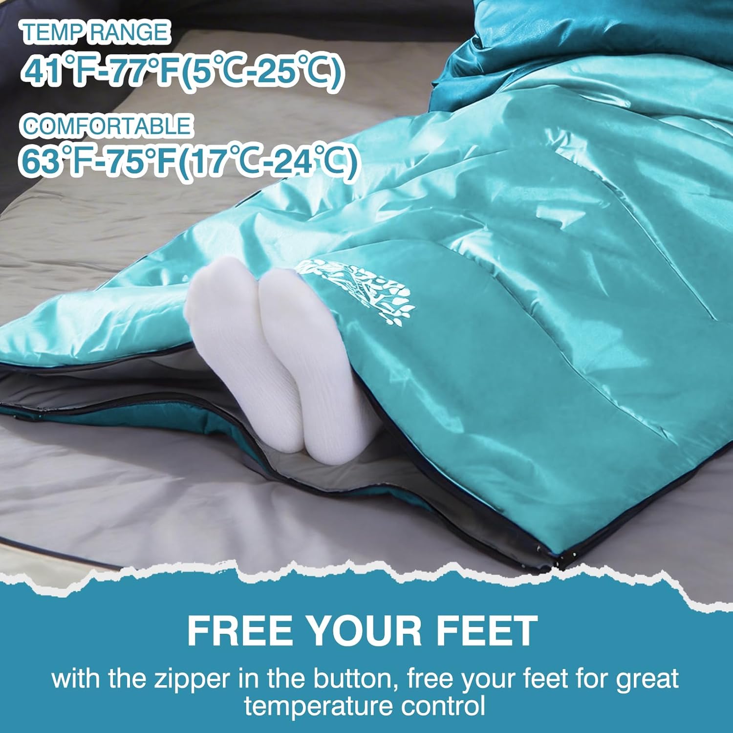 Sleeping Bags for Adults & Kids for Camping Hiking Trips Warm Cool Weather, Lightweight and Waterproof with
