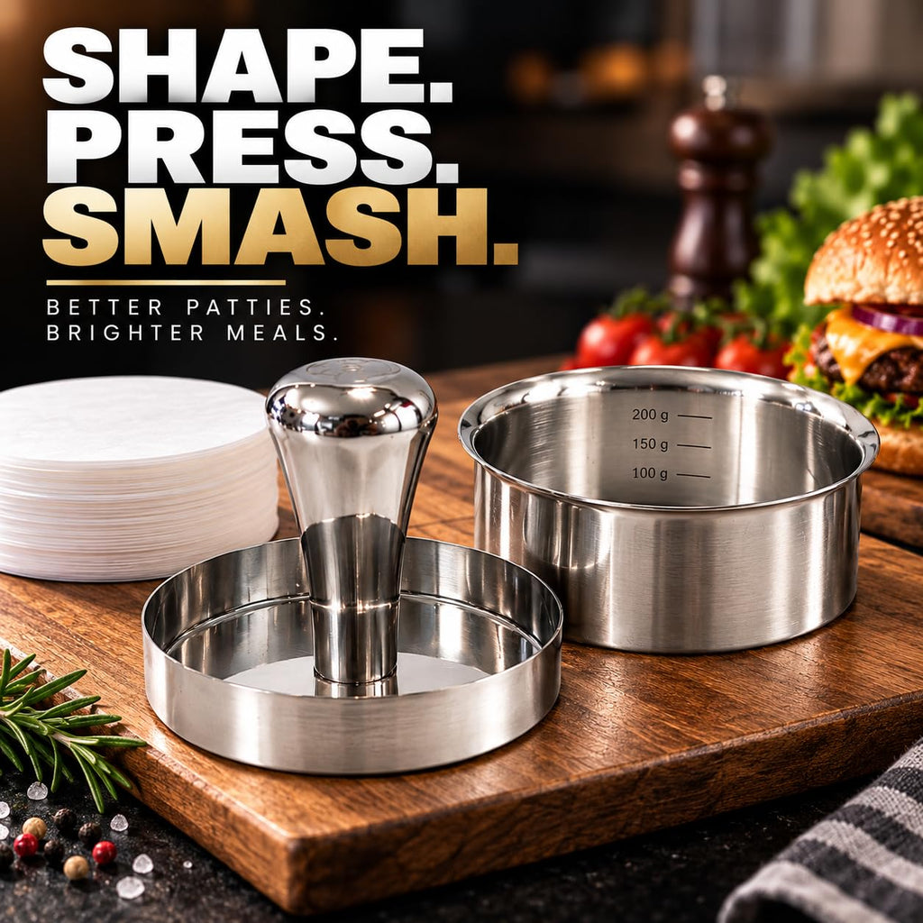 Stainless Steel Burger Press with Patty Ring