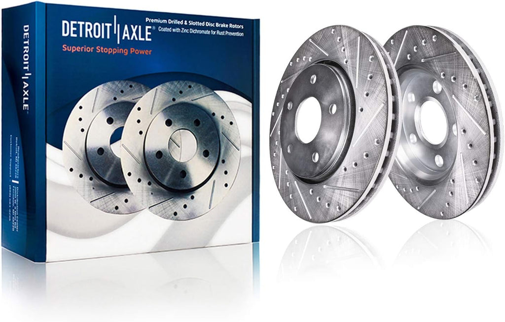 308mm Rear Drilled Rotors + Brake Calipers + Ceramic Brake | Pads Replacement for Infiniti G35 G37 M35 M45 Nissan
