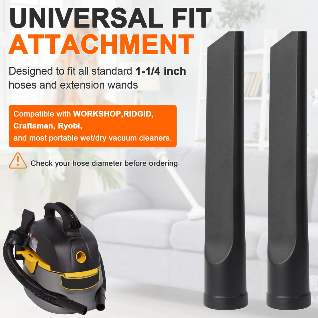 1-1/4-In Crevice Tool Vacuum Attachment Compatible with Workshop WS12502A