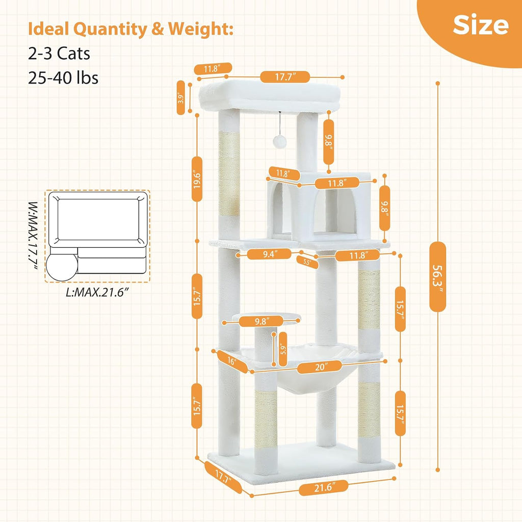 Gothic Cat Tree Tower for Indoor Cats, 31.5'' Small Cat Tower Condo with Sisal Scratching Ramp, Cozy Hammock and