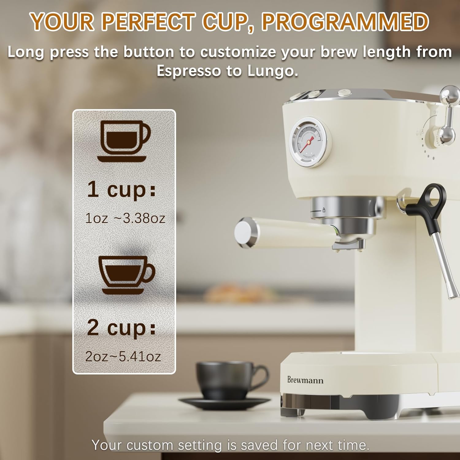 Espresso Machine 20 Bar, Latte and Cappuccino Machine with Steam Milk Frother, Fast Heating, Professional Espresso