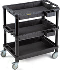 3-Shelf Heavy Duty Rolling Utility Cart, 32.4 x 18.3 in
