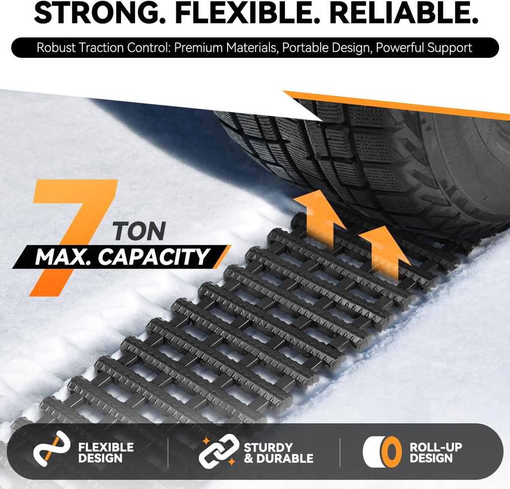 24" Traction Mat Portable Recovery Tracks Mat Traction Board Non-Slip Max Capacity Load 7-Ton Compatible with Most