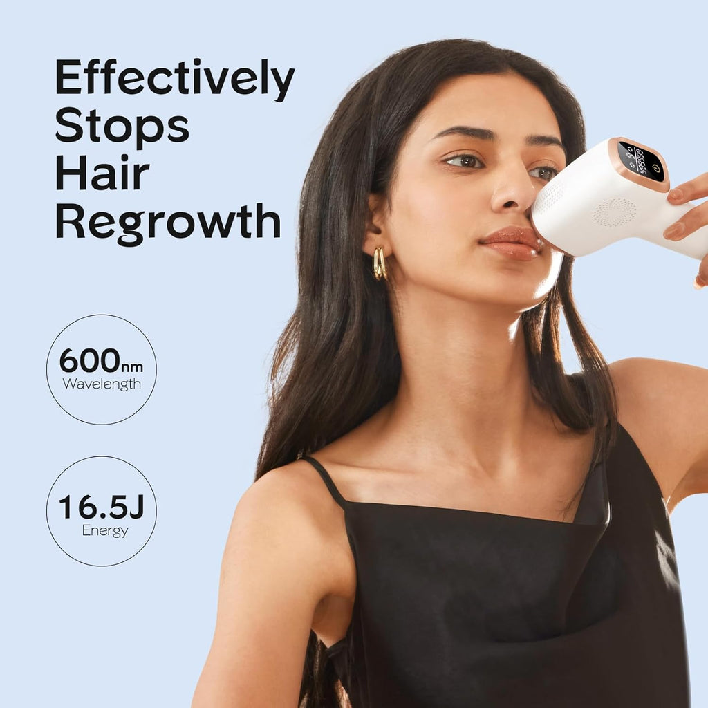 IPL Hair Removal with Ice Cooling Care Function for Women,Long-Lasting Results,999,999 Flashes Painless Hair Removal