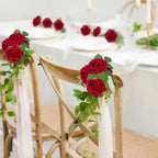 100Pcs Artificial Flowers Dark Red Rose Real Looking Fake Roses