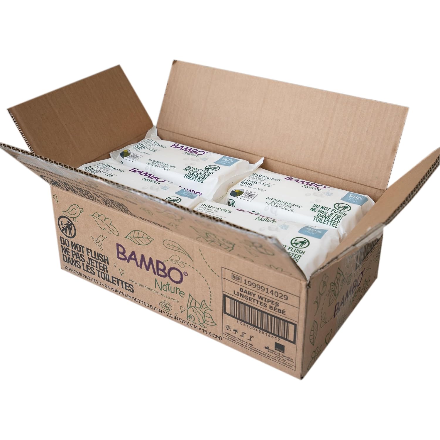 USDA Certified Biobased Baby Wipes 64 Count