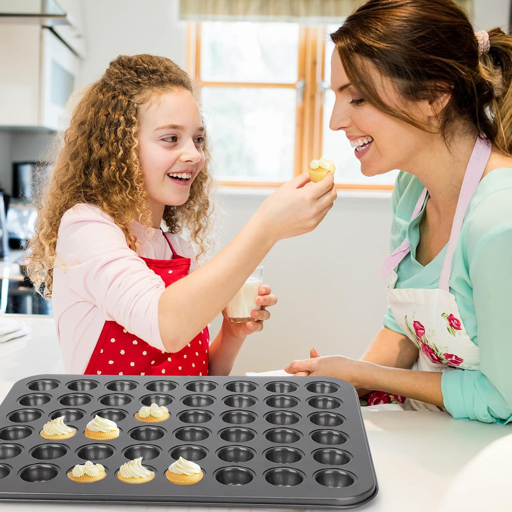 Mini Muffin Pan 48 Cups Nonstick, 1 Pack 48 Mini Small Tiny Cup Non Stick Muffin Baking Pan Tin Tray Carbon Steel