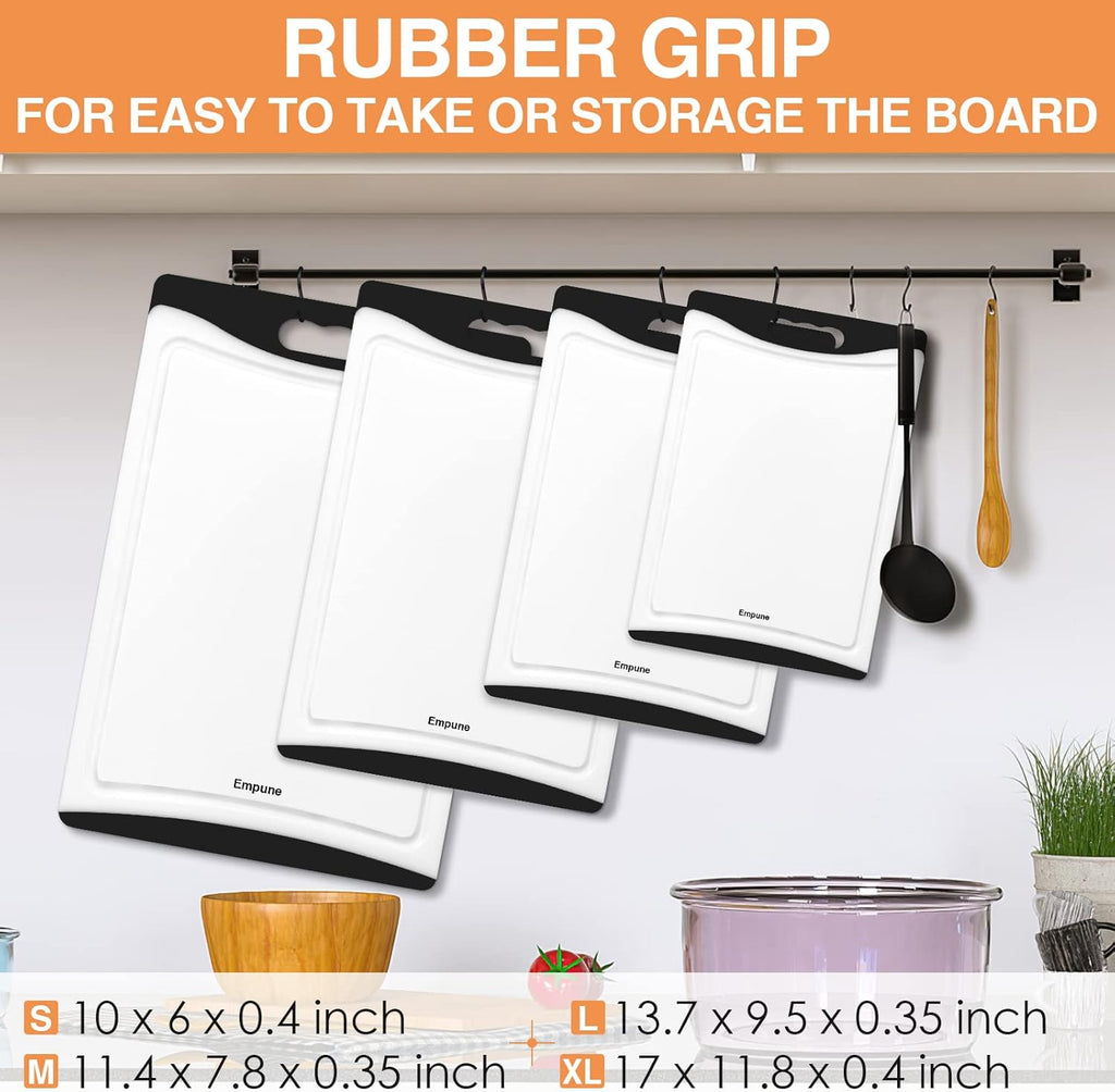 Extra Large Cutting Boards, Plastic Cutting Boards for Kitchen (Set of 4) Cutting Board Set Dishwasher Safe Chopping