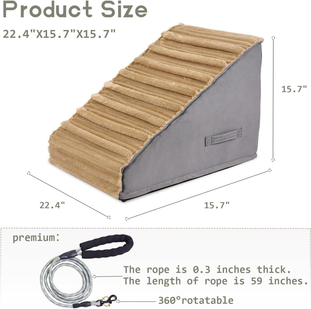 Dog Stairs for Small Dogs, 3-Step Pet Stairs with Non-Slip Bottom,Indoor Pet Steps for Cats,Comfort, Durable Washable