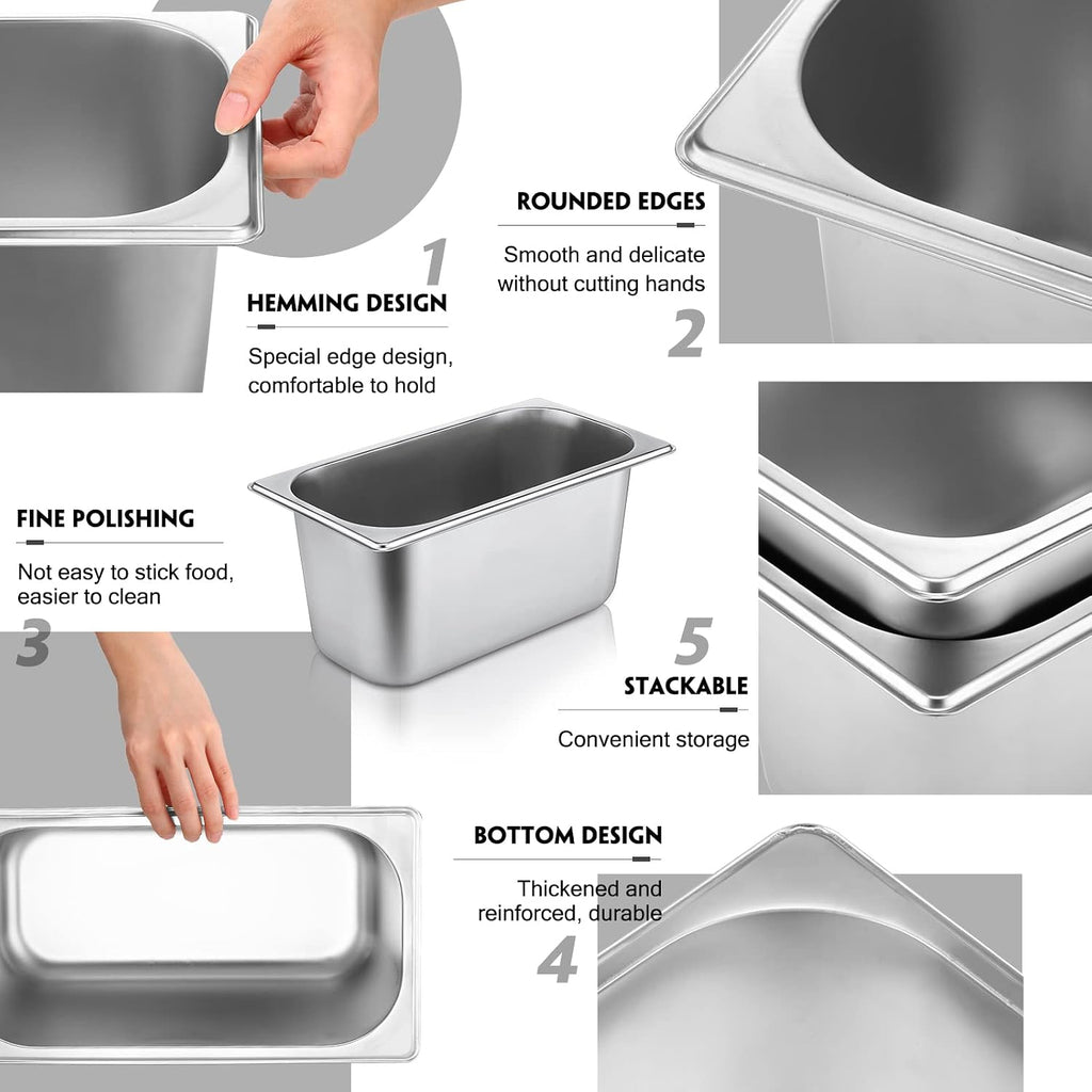 10 Pack Stainless Steel Steam Table Pans