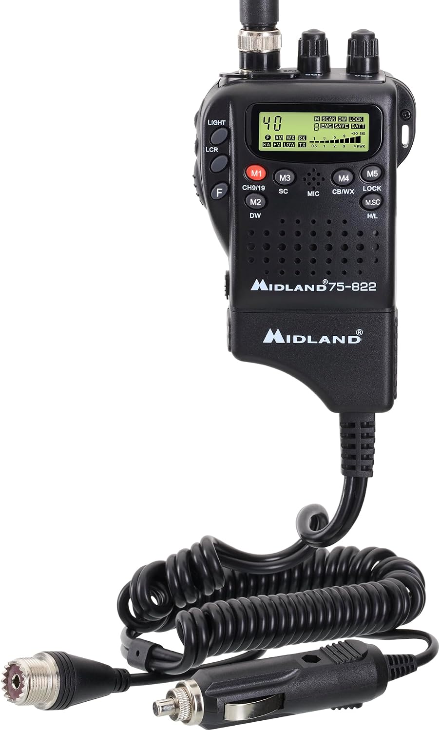 75-822 Handheld CB Radio & Mobile CB Radio – Walkie Talkie with 40 Channels, NOAA Weather Alerts, Long Range