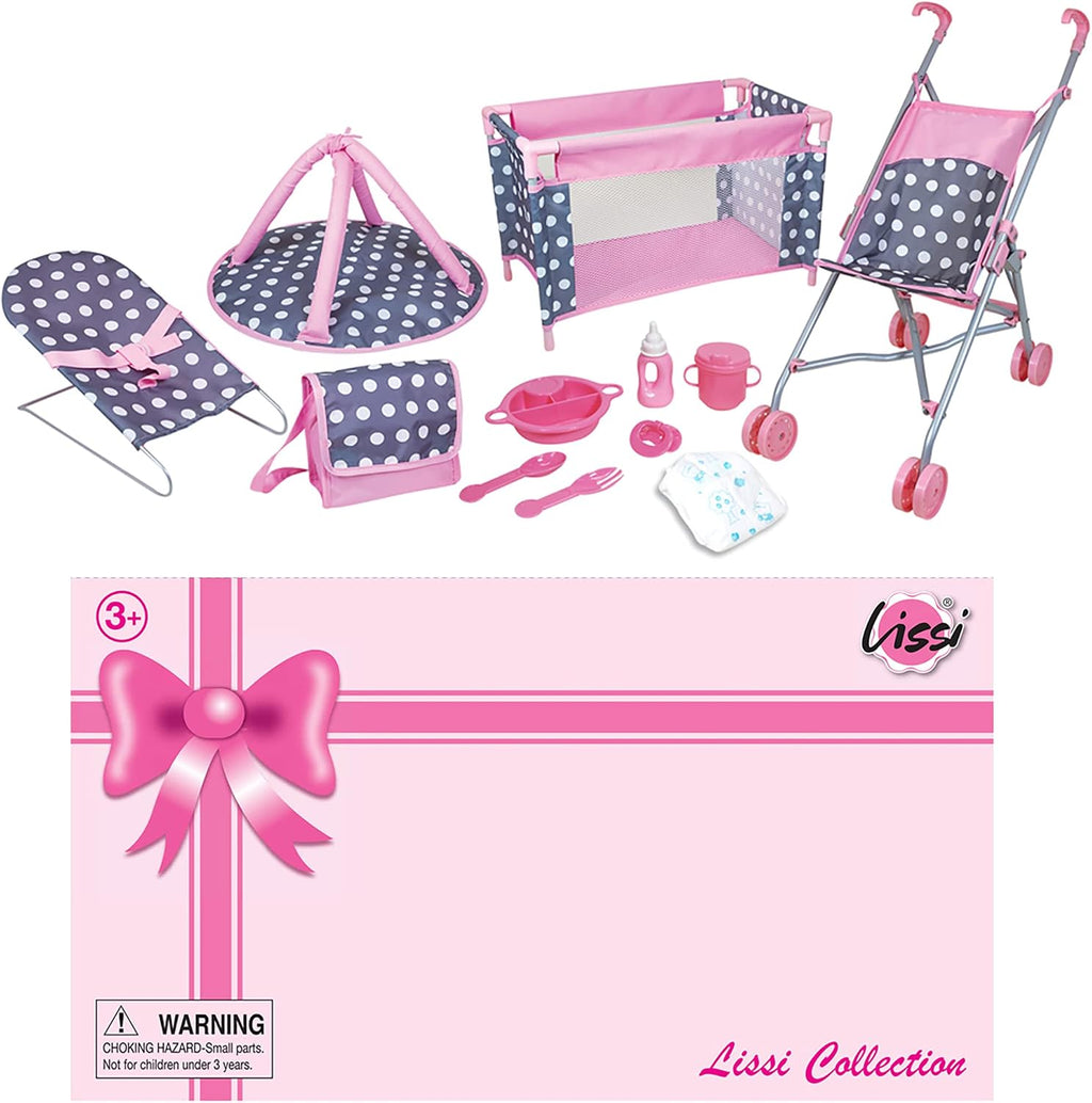 5 Piece Doll Deluxe Nursery Play Set with Accessories