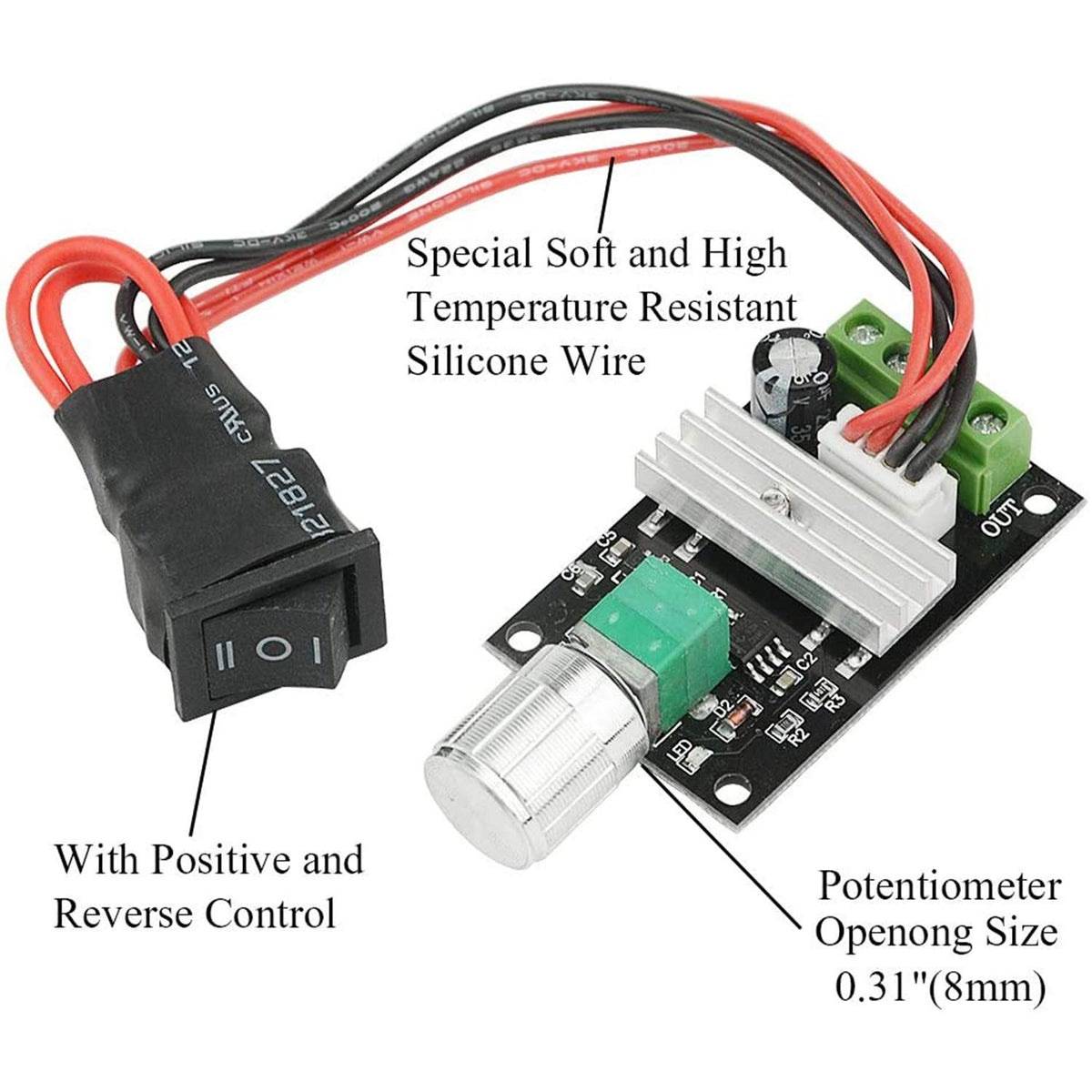 DC Motor Speed Controller PWM 1203BB 6V 12V 24V 3A 80W