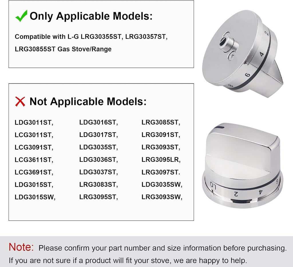 4 Pcs EBZ37189611 Range Burner Knob and 1 Pcs EBZ37189609 Super Boil Burner Control Knob Compatible with L-G LRG30355ST LRG30357ST LRG30855ST Gas Stove Replacement Knobs