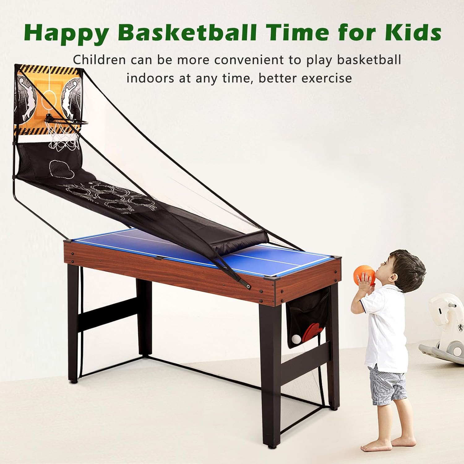 9-in-1 Multi Game Table, Combo Game Table Set | Space-Saving Sports Table w/Basketball, Billiards, Hockey, Ping Pong