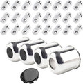 4-Pack Trailer Push Through Center Caps and Trailer Lug Sets - 4.25in Wheel Center Caps Chrome with Black Top Cover