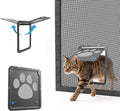 Dog Door for Screen Door, Pet Easy in & Out, Lockable Cat Screen Door with Magnetic Closing Flap Doggy Door for