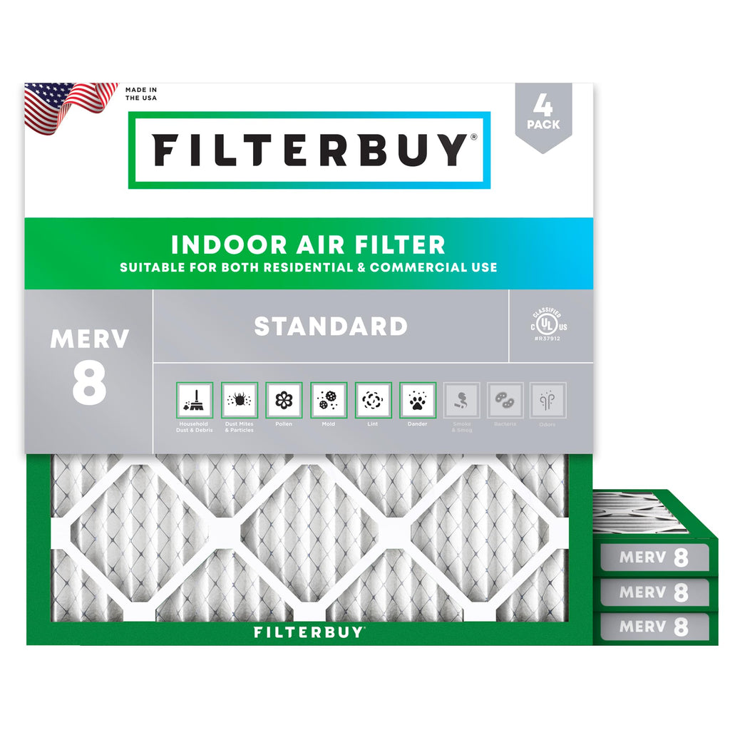 13.5x13.5x1 Air Filter MERV 8 Dust & Allergy Defense (4-Pack)