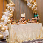 Sequin Rectangular 60x102-Inch Tablecloth,Light Gold
