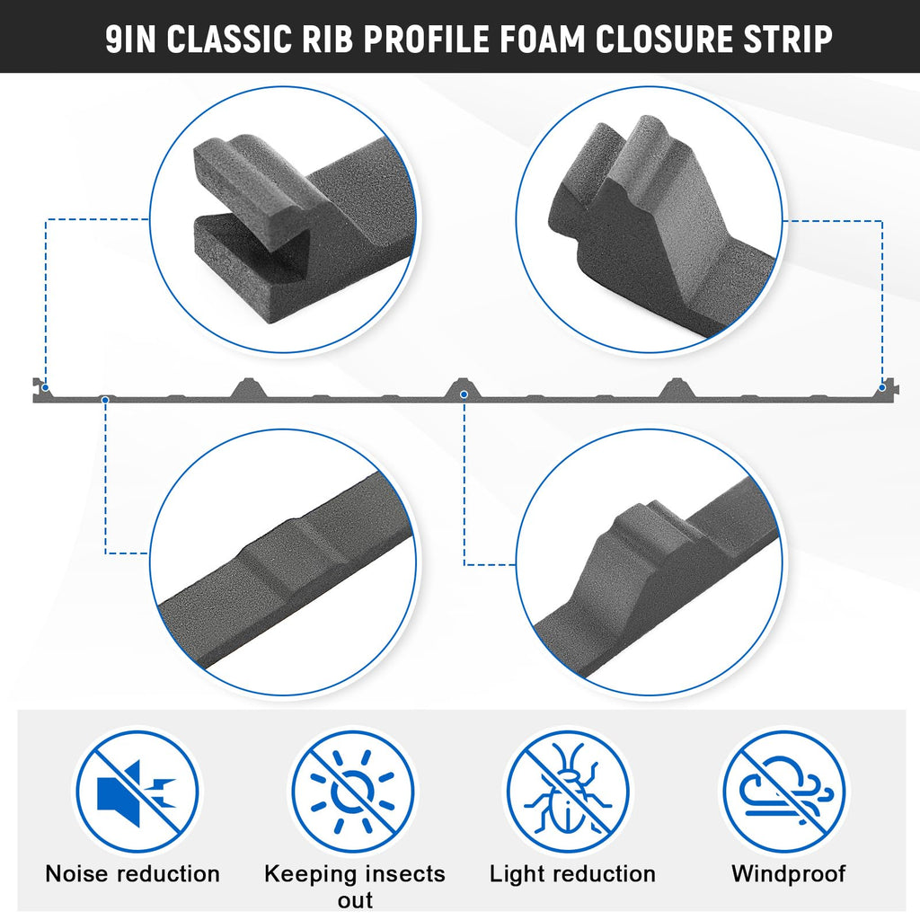 30 Pcs 9" Inside Metal Roof Foam Closure Strips R Panel Roofing