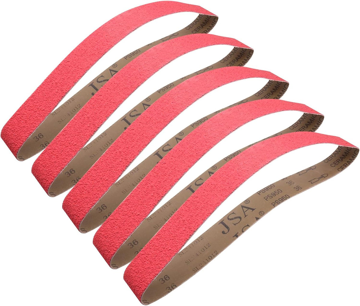 2 x 42 Inch Ceramic Grinding Belts, 36 Grit,5 Pack