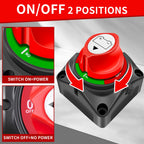 GOGONFLY Battery Disconnect Switch 12V-48V Power Cut Off Switch