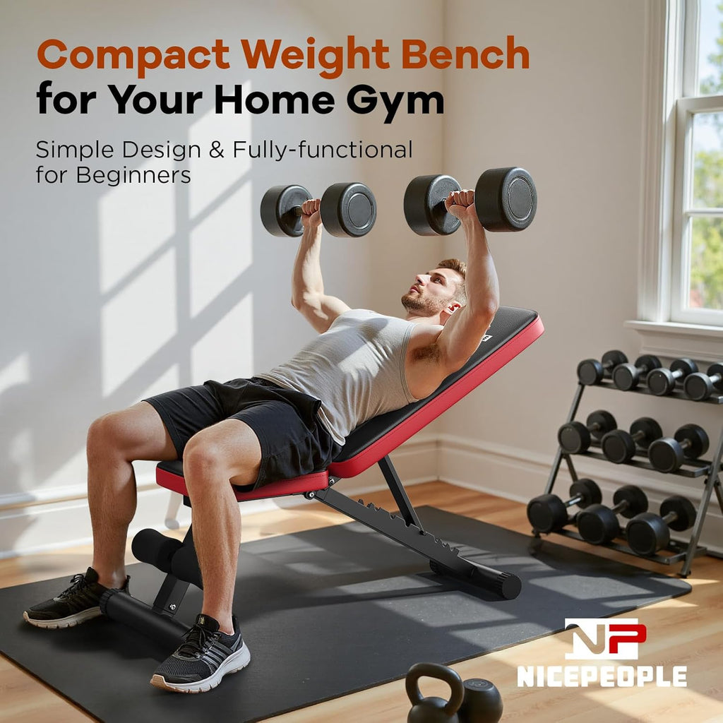 Adjustable Weight Bench for Home Gym, 660LBS Capacity Workout Bench with 8 Backrests for Chest Shoulders Arms