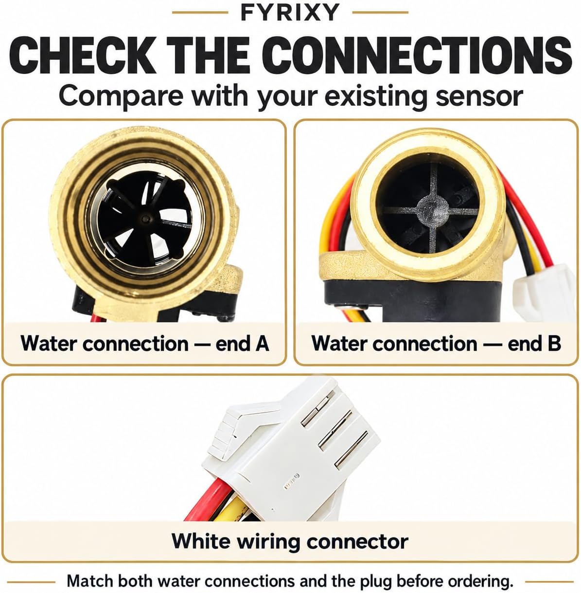 Water Flow Sensor Compatible with Girard GSWH-2 RV Water Heater