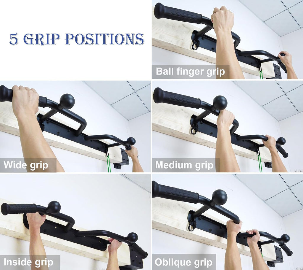 Pull Up Bar Wall Mount 440 LBS Capacity Doorway Chin Up Bar Multifunctional Steel Chinup Bar with with Resistance