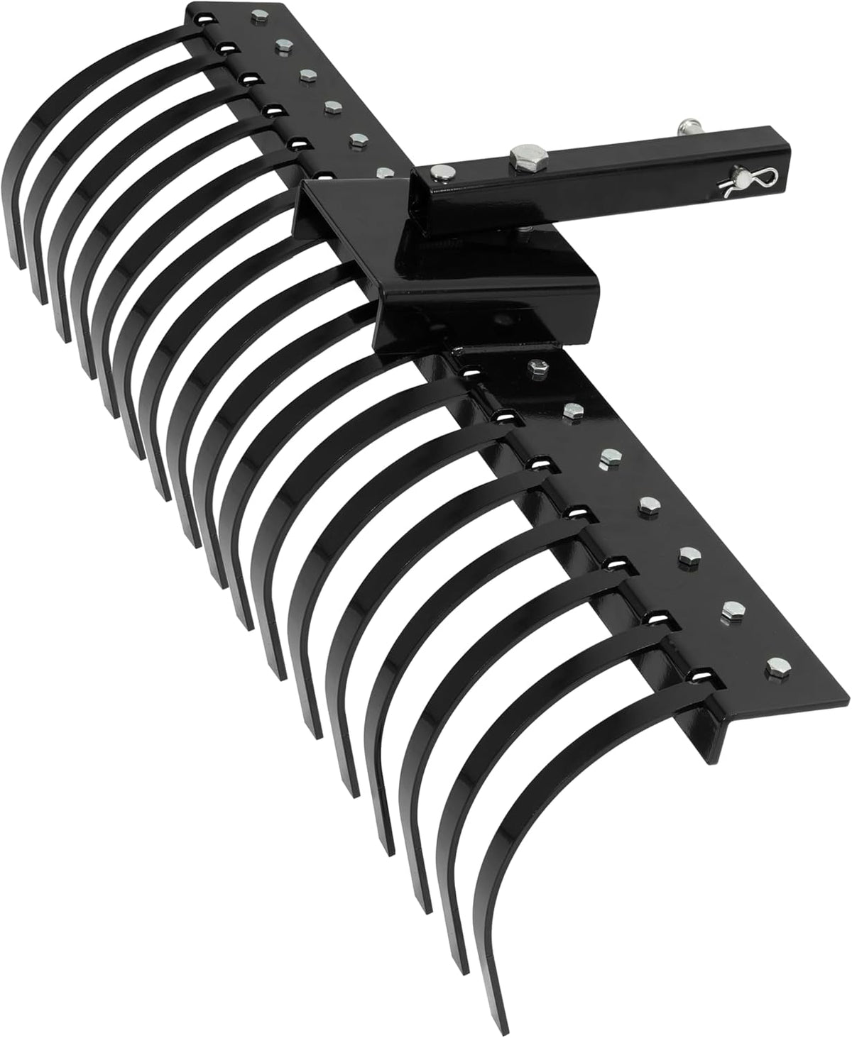 48" Tow Behind Landscape Rake Compatible with ATV UTV Tractor W/2" Receiver for Leaves, Debris, Grass, Pine Needles