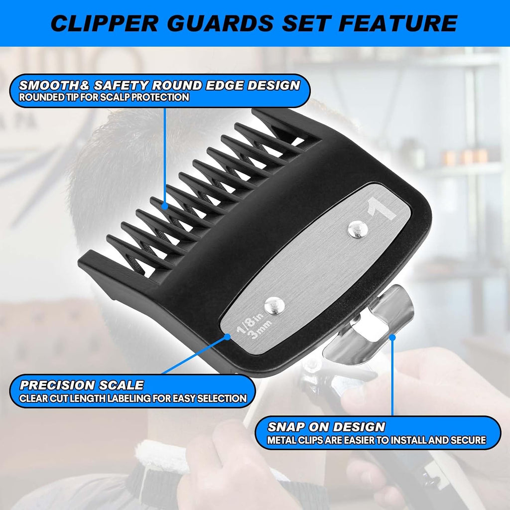 Replacement for Wahl Clipper Guards Set Hair Clipper and Trimmer,Compatible with Wahl 1 Guide Comb Attachment