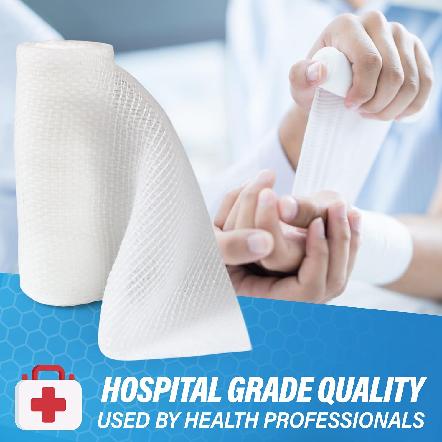 Gauze Rolls –36 Rolls- Premium First Aid Supplies for Safe Adventuring–Flexible, Stretchable, Breathable Gauze