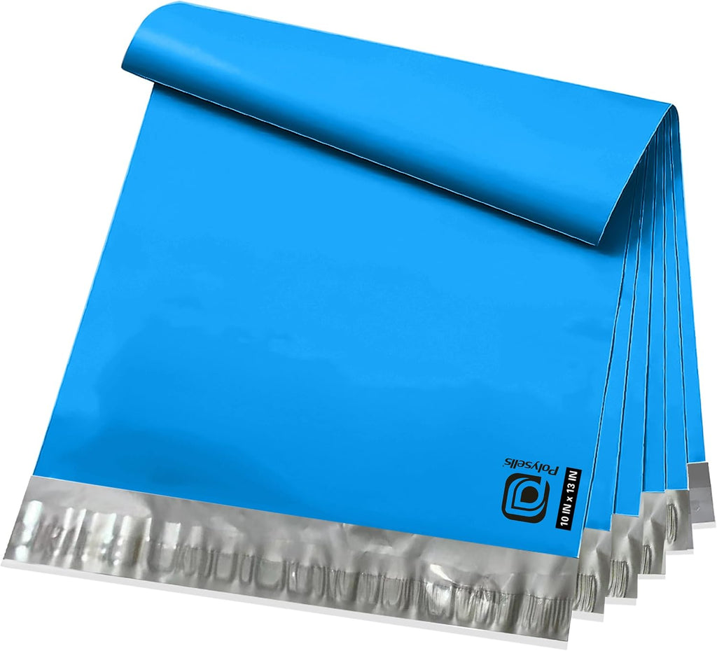 200 pcs 10x13 Inches Blue Poly Mailers Shipping Envelopes, Strong Adhesive Sealing, Waterproof, and Tear-resistant
