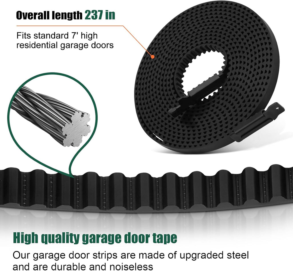 Upgraded 41A5250 Garage Door Opener Belt - 237" Length for 7ft High Doors - Compatible with Sentex, WhisperDrive &