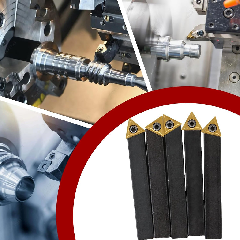 findmall 5Pcs 1/2 Inch Indexable Carbide Lathe Turning Tool Holder