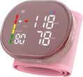 Wrist Blood Pressure Monitor, Rechargeable, Large LED Display, Pink