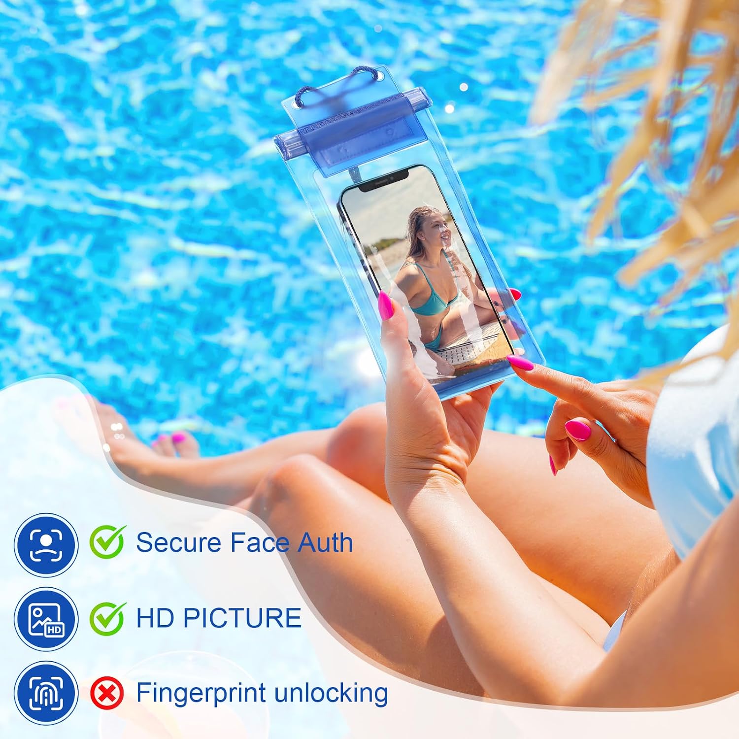 100 Pcs Universal Waterproof Phone Pouch Waterproof Phone Case Dry Bag with Lanyard Cellphone Dry Bag for Beach