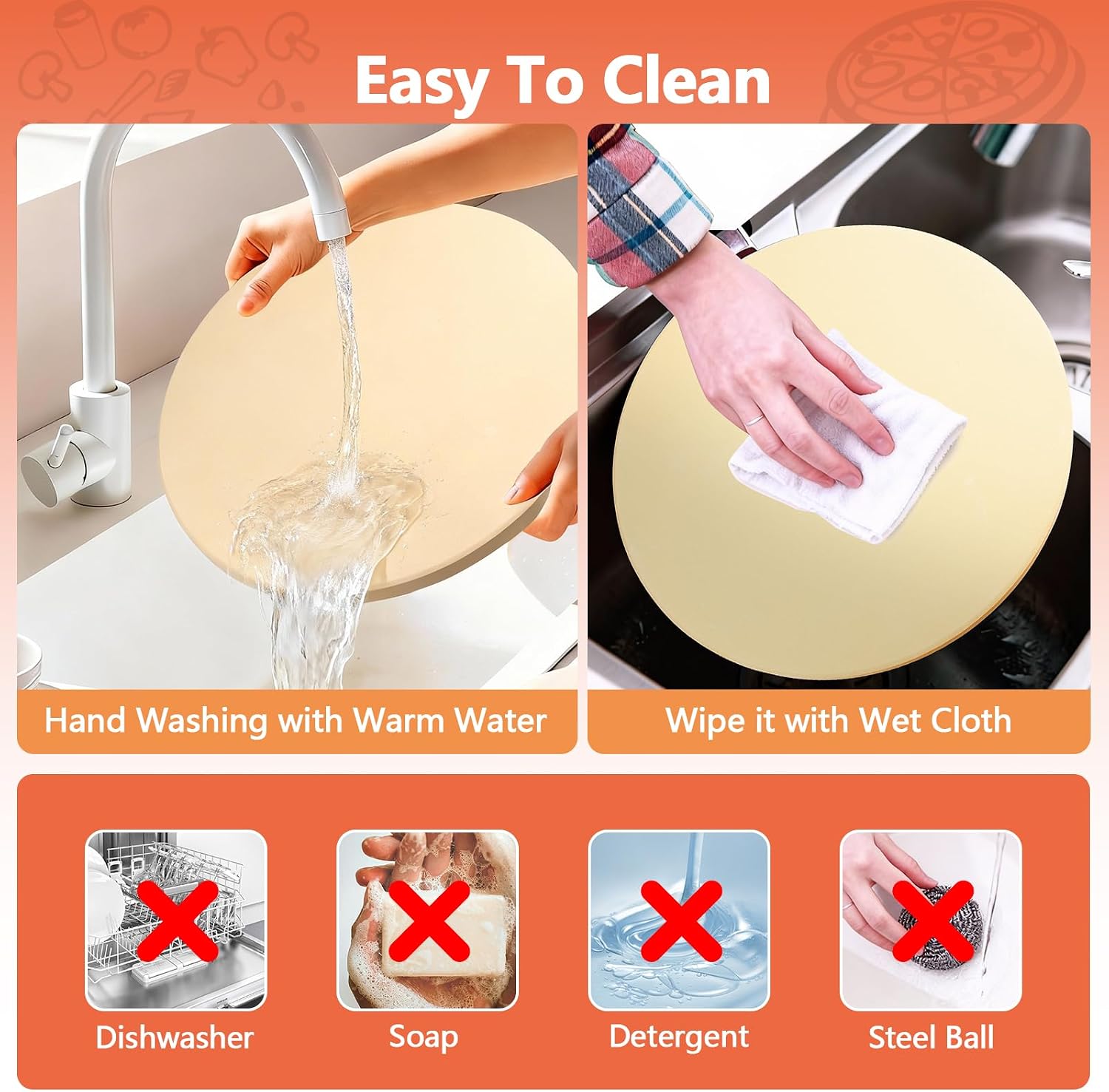 16" Heavy Duty Cordierite Pizza Stone – 0.6" Thick Baking Stone for Oven & Grill, Perfect for Crispy Pizza, Bread &