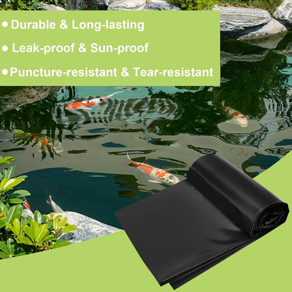 10 x 10 FT Pond Liner, 20 Mil HDPE Pond Liners for Outdoor Ponds