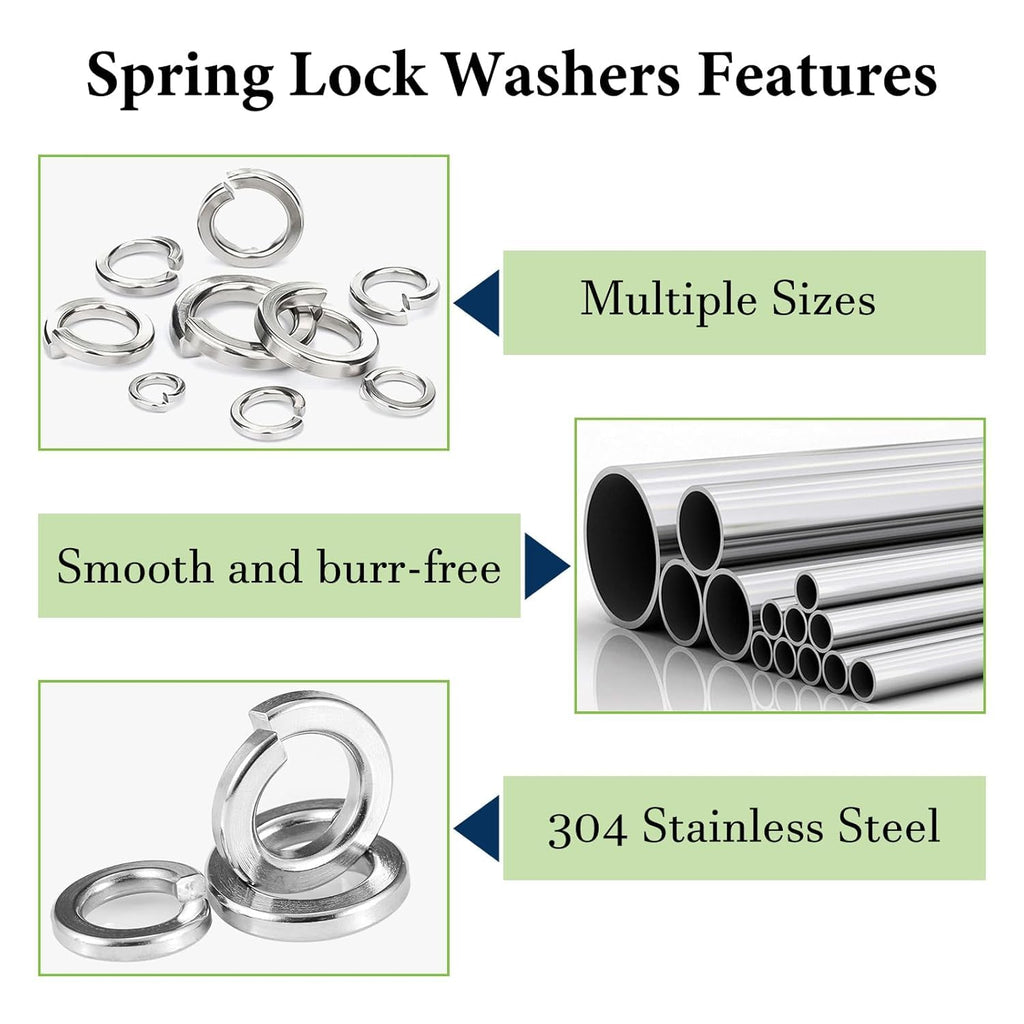 Metric Split Spring Lock Washer Assortment Kit M2-M12 304 SS 1000Pcs