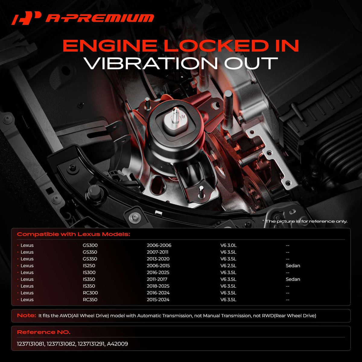 A-Premium Rear Transmission Mount Compatible with Lexus