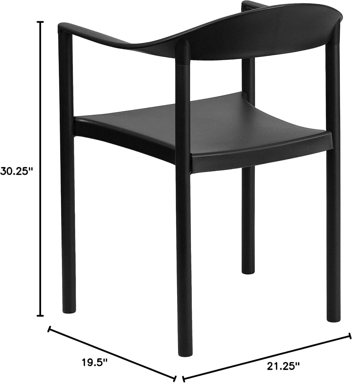 5 Pack HERCULES Series 1000 lb. Capacity Black Plastic Cafe Stack Chair